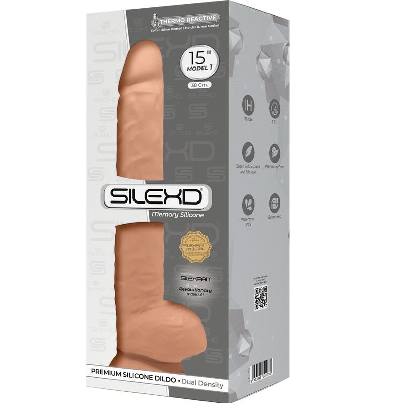 Dildo, SilexD - Model 1 Realistic Penis, Densitate Dubla Silexpan, 38 CM / D - 7 CM